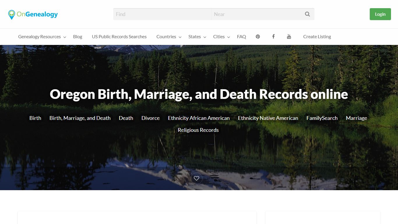 Oregon Birth, Marriage, and Death Records online